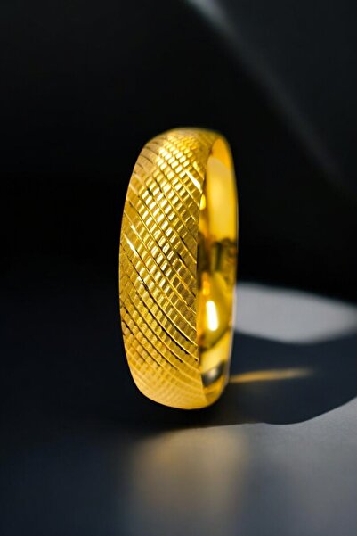 BEYZA DERELİ TAKI AKSESUAR 22 Ayar Fiziki Altın Kaplama 1.5 Cm Bilezik