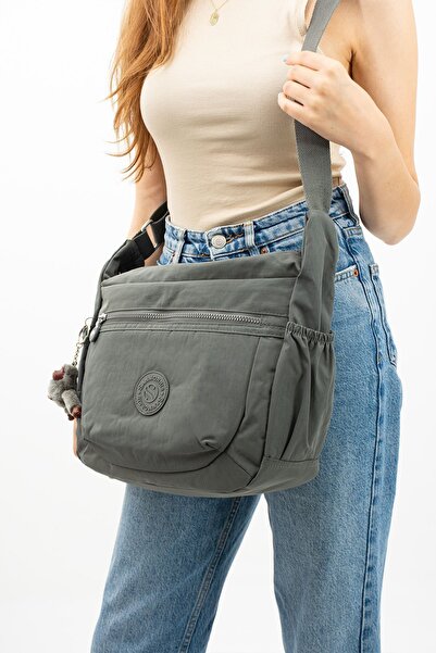 Sanmorris Унісекс сумка через плече для школи та подорожей Crinkle Cross темно-сірого кольору - водонепроникна