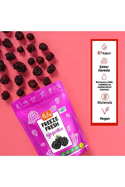Pol's Pol’s Freeze Fresh Dondurularak Kurutulmuş Böğürtlen 20 gr