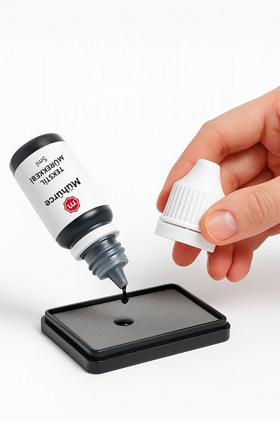 MÜHÜRCE Textile Ink – Black Ink for Clothing Embroidery (5 ml) - School Embroidery Ink