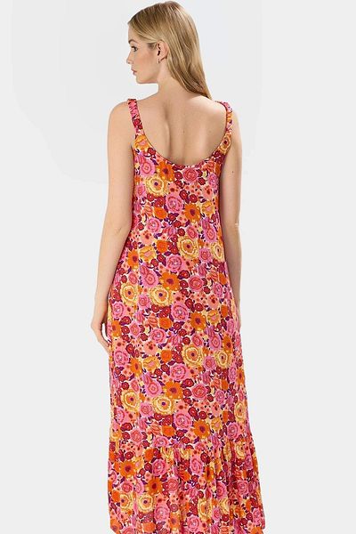 PayBuy Summer Floral Print Maxi Dress Casual Shift Mold Viscose Fabric Daily Style Zarifane Design
