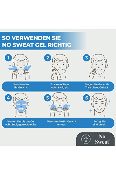 No Sweat Terlemeyi Önleyici Jel 50ml - Stark Gegen Schwitzen Im Gesicht, Hals, Nacken