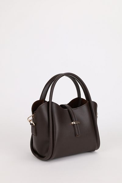 NOTHING Women's Gold Accessory Detailed Three Compartment Design Hand and Shoulder Bag with Removable Makeup Bag Roma