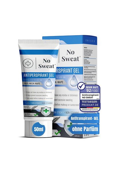 No Sweat Terlemeyi Önleyici Jel 50ml - Stark Gegen Schwitzen Im Gesicht, Hals, Nacken