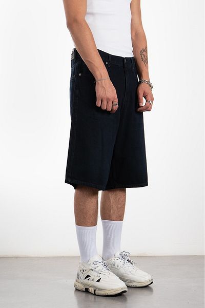 UKHWD SUPPLY Dark Navy Blue Baggy Jean Men's Shorts Jorts