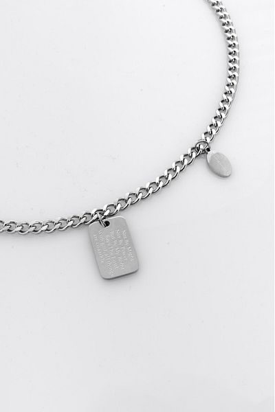 UKHWD SUPPLY 316L Steel Ataçlı Tag Necklace