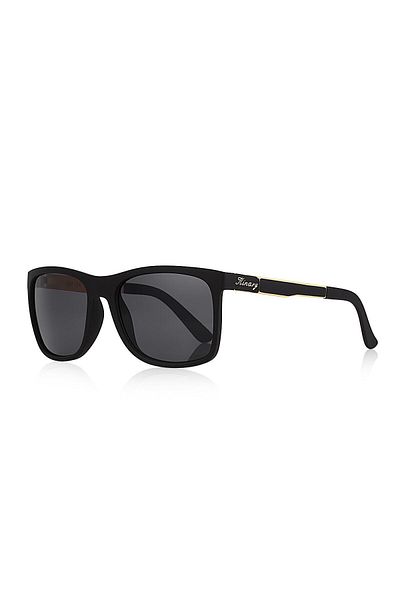 Kinary Men's Sunglasses Frame Black Matte Metal Black Gold Striped Shank 2003