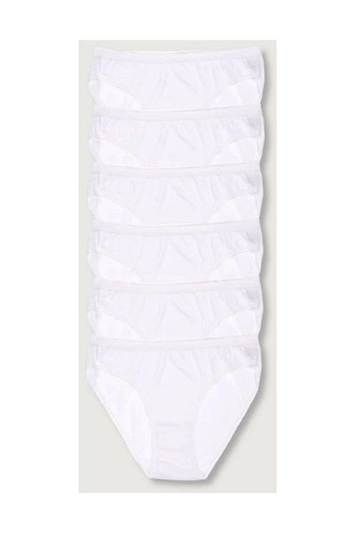 Tutku Chiloți de bikini albi de damă, pachet de 6 ELF568T0635CCM6