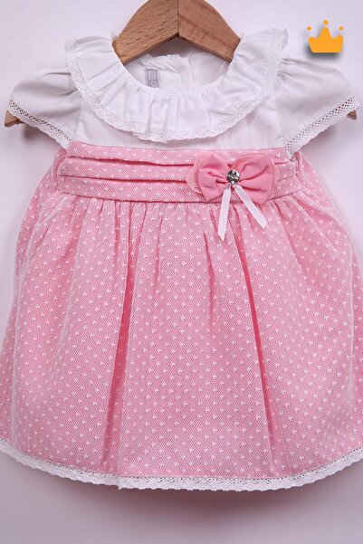 Babydola Kız Bebek Bayramlık Dantelli Elbise 15077