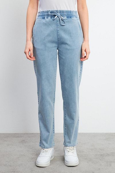 VENA Pantaloni de jogging slouchy cu talie înaltă Marla Sky Blue pentru femei - 11811sb-356