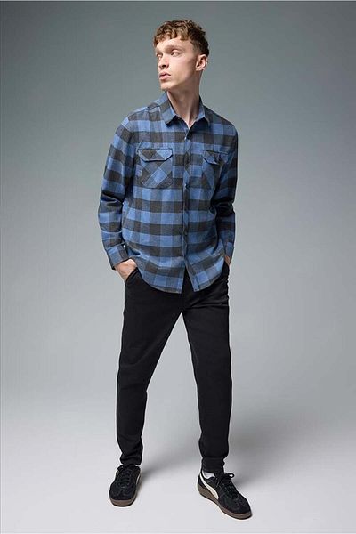 VENA Ανδρικό παντελόνι David Black Slim Fit με ελαστική μέση - 11884b-603