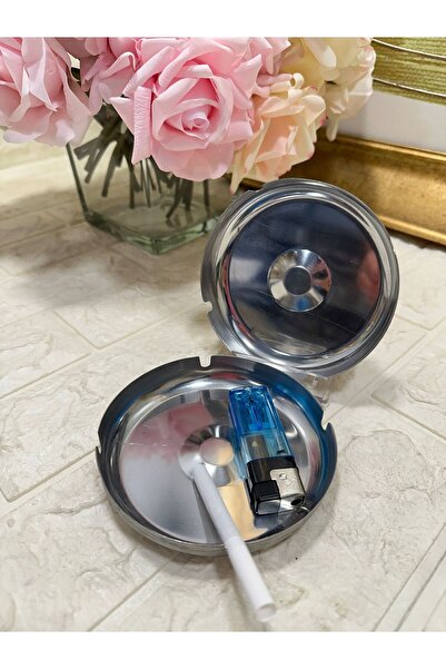aky home style 2'li Sigara Kül Tablası Çelik 12 Cm