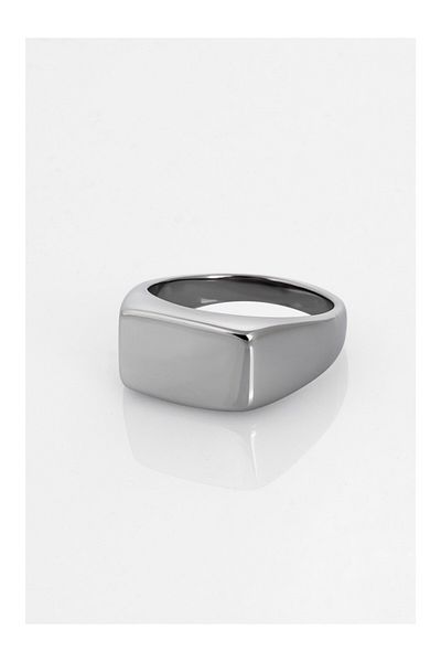 UKHWD SUPPLY Silver Cornered Men's Ring