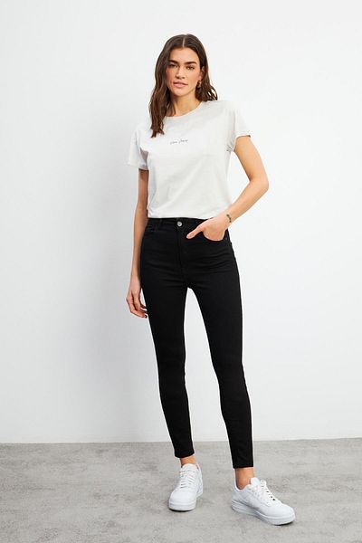 VENA Pantaloni skinny Holly Black pentru femei cu talie foarte înaltă - 1k 2512019 b-603