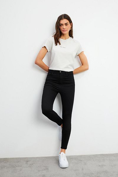 VENA Pantaloni skinny Holly Black pentru femei cu talie foarte înaltă - 1k 2512019 b-603