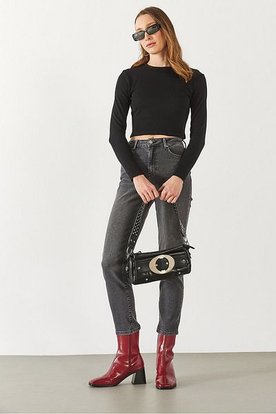 VENA Pantaloni Jessica Vintage Black Mom Jean - VINTAGE BLACK