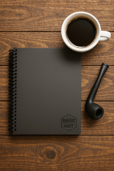 Pensan Siyah Yapraklı Defter Blacksketch Ve Beyaz Kalem