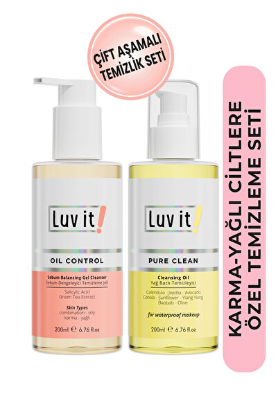Luv it! Çift Aşamalı Temizlik Sağlayan Sebum Dengeleyici Cilt Bakım Seti (karma-yağlı Ciltler)