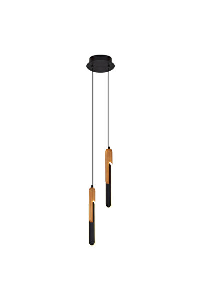 Özcan Aydınlatma 1426-2A Wooden 2'Li Sarkıt Siyah