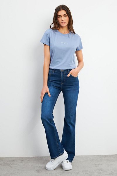VENA Pantaloni de damă Emilie albastru închis Bootcut Jean