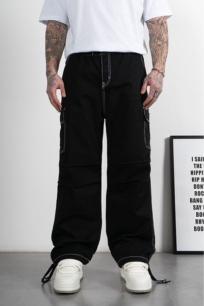 UKHWD SUPPLY Men's Cargo Pants - Reverse Stitching, Parachute Pocket, Uk1294Syby