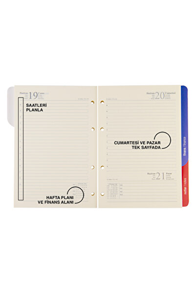 2K 2026 Πρωτοχρονιάτικο Organizer Agenda Refill 4 Τρύπες A5 Ημερομηνία Ριγέ Μπλοκ Μαργαριτάρι Χαρτί 15x21 εκ.