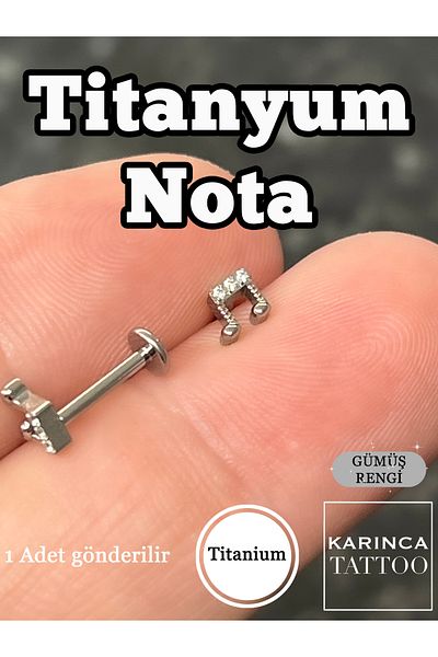 Karınca Piercing Premium Titanium Stone Music Musical Note Piercing - Forward Helix Flat Conch Nose Ear Tragus Earrings