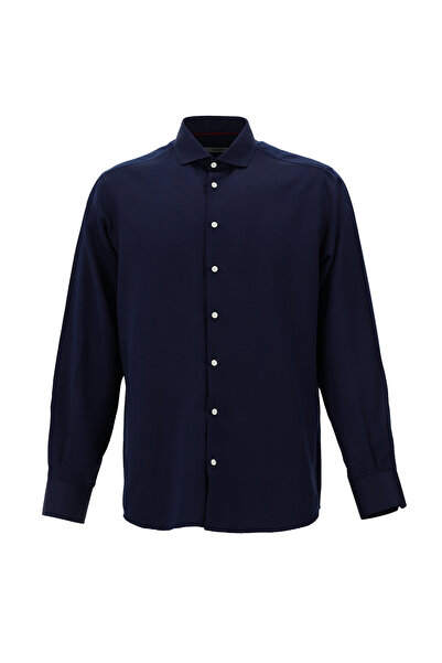 Kiğılı Класична бавовняна сорочка з довгим рукавом з візерунком, що легко пра...