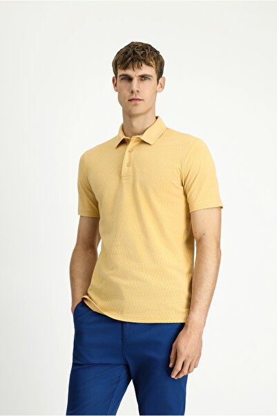 Kiğılı Tricou cu gât polo din bumbac slim fit