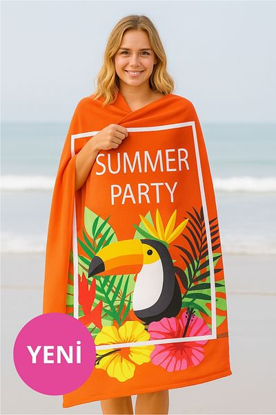 DOFİ Adult Unisex 70X140Cm Summer Patterned Beach Towel - Bath Towel - Sea Towel