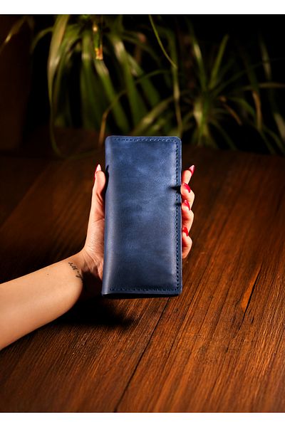 Derimoda Genuine Leather Handmade Long Wallet with Phone Compartment Men Women Vintage Wallet