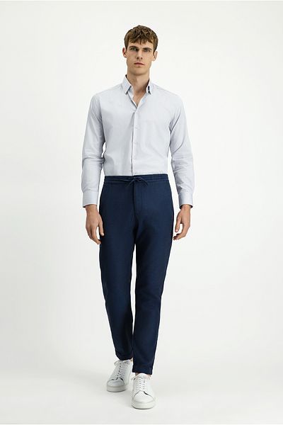 Kiğılı Slim Fit Slim Fit Patterned Elastic Waist Drawstring Lycra Trousers