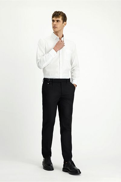 Kiğılı Slim Fit Slim Fit Lycra Patterned Buckle Pleated Classic Fabric Trousers