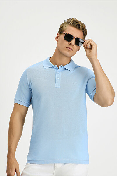 Kiğılı Slim Fit Slim Fit Βαμβακερό μπλουζάκι με γιακά πόλο χωρίς κάμψη