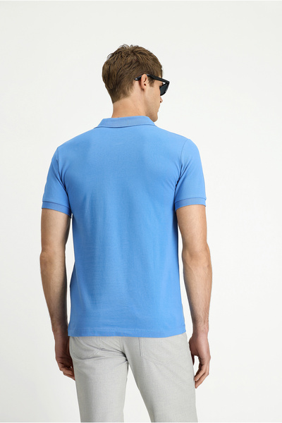 Kiğılı Slim Fit Slim Fit Βαμβακερό μπλουζάκι με γιακά πόλο χωρίς κάμψη