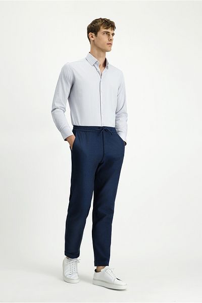 Kiğılı Slim Fit Slim Fit Patterned Elastic Waist Drawstring Lycra Trousers