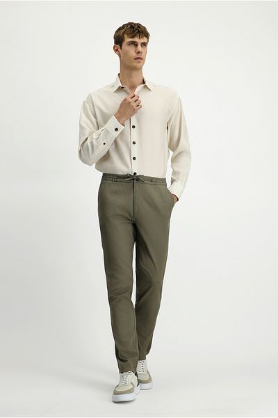 Kiğılı Slim Fit Slim Fit Lycra Drawstring Pants with Elastic Waist