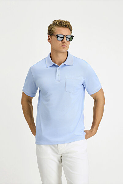 Kiğılı Μπλουζάκι με κανονική εφαρμογή, βαμβακερό σχέδιο, γιακά πόλο και τσέπες