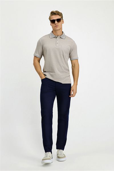 Kiğılı Polo Neck Regular Fit Cotton T-Shirt