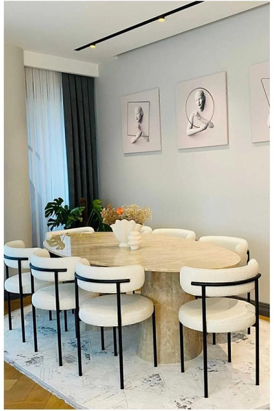 Kaktüs Avm 6'lı Teddy Sandalye Mutfak Sandalyesi Salon Sandalyesi Cafe Restaurant Sandalyesi