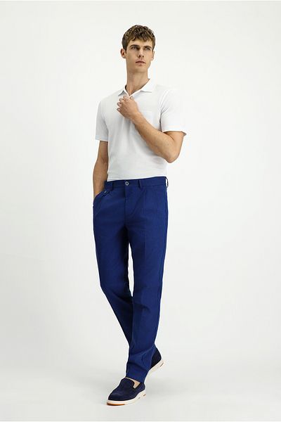 Kiğılı Regular Fit Striped Linen Blend Pleated Classic Fabric Trousers