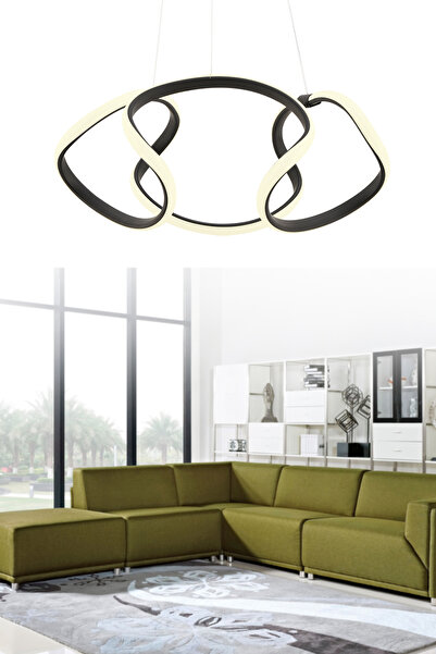 İstanbul Avize İstanbul Avize Damla Siyah Ledli Modern Beyaz Power Led Avize