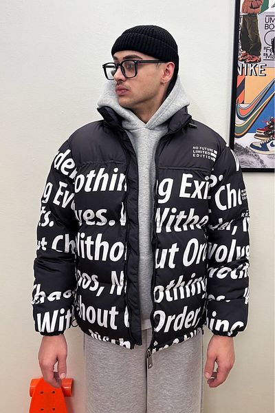 No Future Men's Puffer Coat Jacket - Without Chaos Nf0504Sy