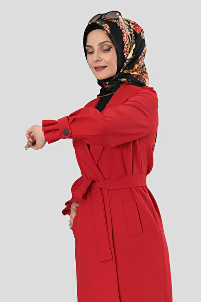 ÖNDER ÖZSOY Apoletli Trenç-Kırmızı