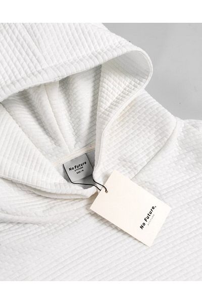 No Future Waffle Print Oversized Hoodie - Nf0537Ek