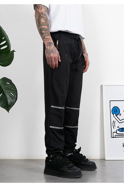 Super Rare Reflective Detailed Track Jogger Pants Pl1634Sy