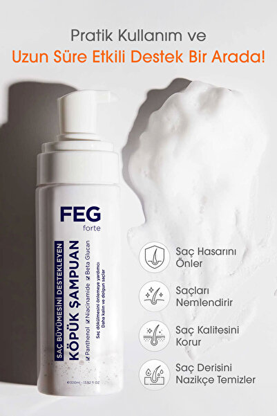 FegForte Feg Forte Saç Büyümesini Destekleyen Köpük Şampuan - 200mL