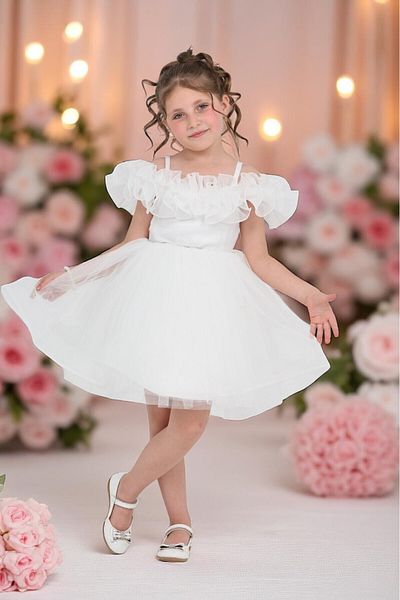 ERDEM KIDS Κοριτσίστικο λουράκι ώμου Τούλι Γάμος Χένα Αρραβώνας Γάμος Γενέθλια Ειδική Περίσταση Βραδινό Φόρεμα 1-5 ετών