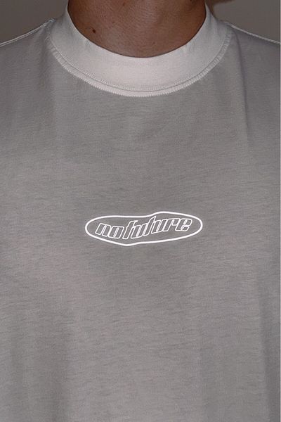 No Future High Silver Reflective Oversize T-Shirt Nf0706By