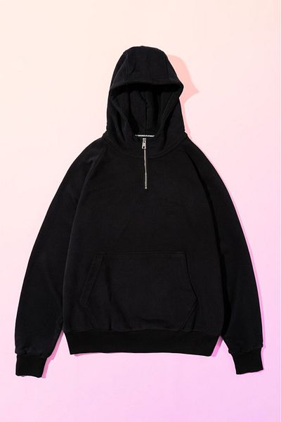 No Future Men's Oversize Hoodie with High Collar Zipper - Street Style Nf0337Sy